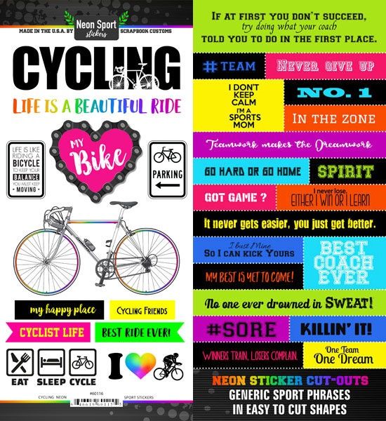 Cycling Neon Stickers