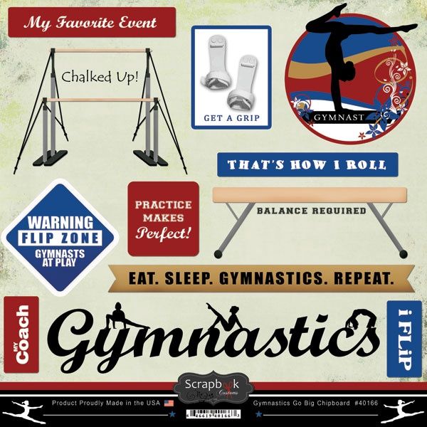Gymnastics Go Big 12x12 Stickers