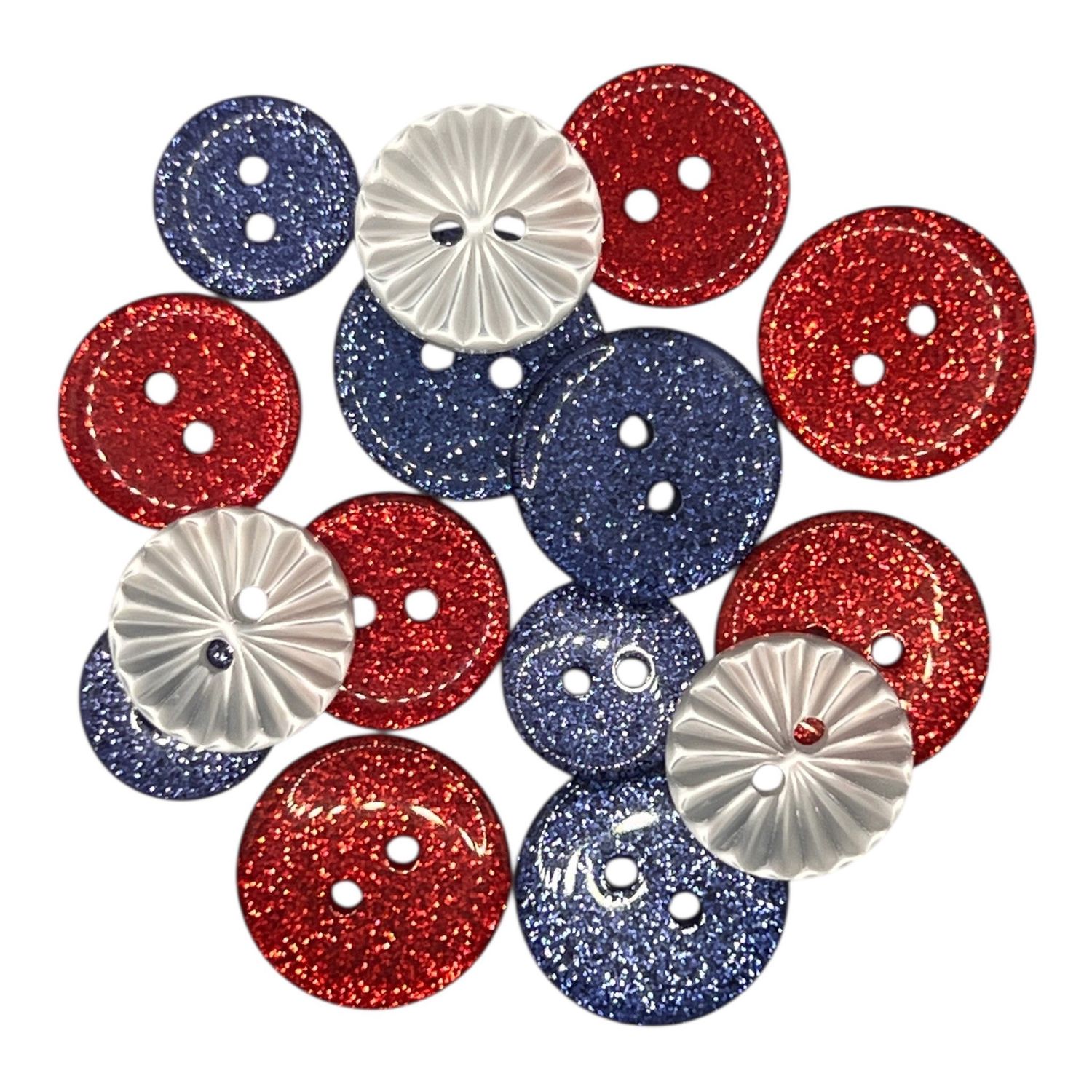 America 250 Freedom Glitter Buttons