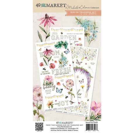 49 and Market Blendable Rub-On Transfer Set 6"X12" From the Garden