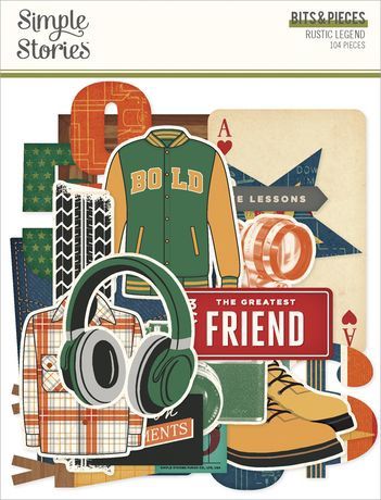 Simple Stories Bits &amp; Pieces Die Cuts Rustic Legend