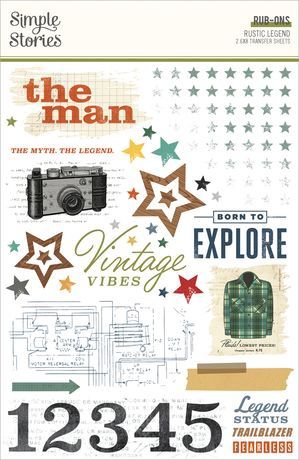 Simple Stories Rub-Ons Rustic Legend