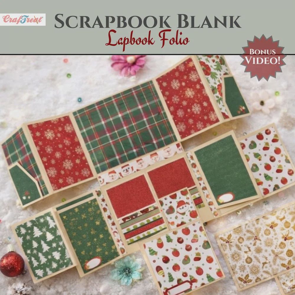 CrafTreat Scrapbook Blank Precut Album Base - LapBook Folio - Ivory