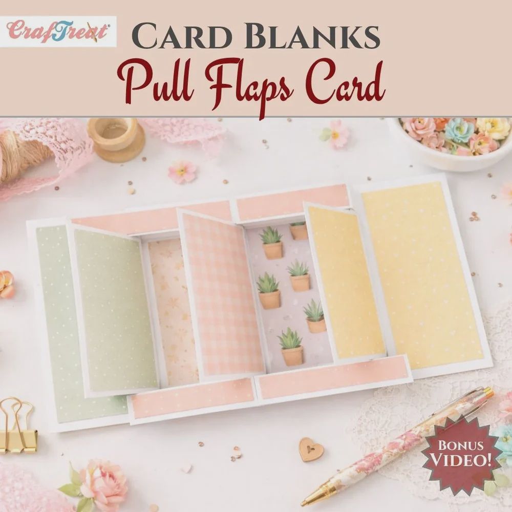 CrafTreat Card Blanks - Pull Flaps Card - White - 3 Sets