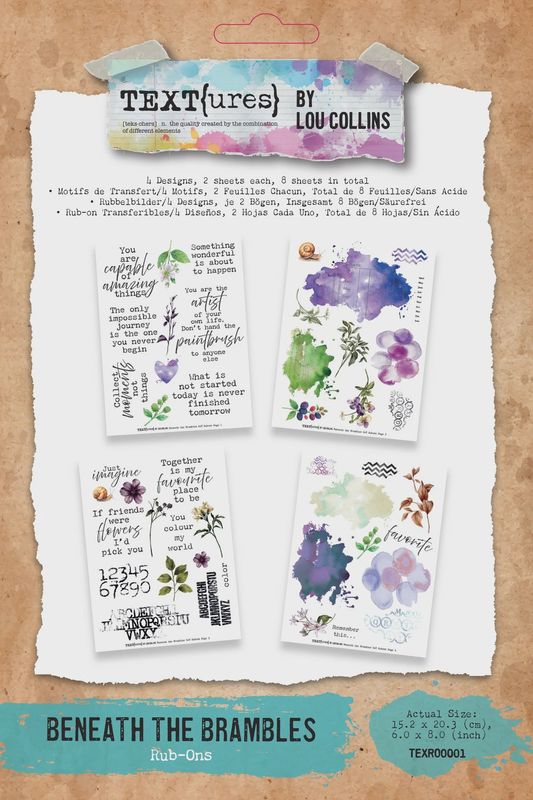 TEXT{ures} Beneath the Brambles 6in x 8in Rub-On Transfer Set