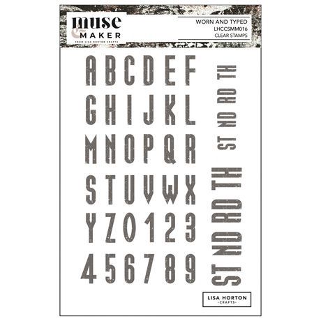 Lisa Horton Crafts Muse &amp; Maker DL Clear Stamp Set Worn &amp; Typed