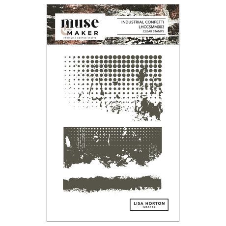 “Lisa Horton Crafts Muse &amp; Maker A6 Clear Stamp Set Industrial Confetti