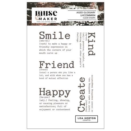 Lisa Horton Crafts Muse &amp; Maker A6 Clear Stamp Set Aged Glossary