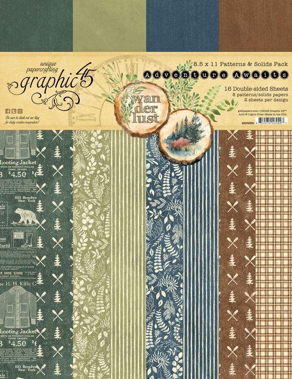 Adventure Awaits 8.5 x 11 Patterns &amp; Solids Pack