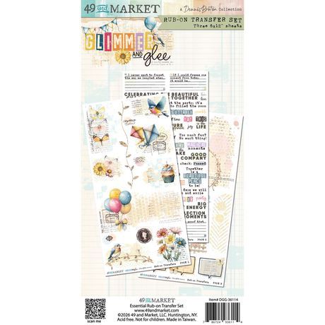 49 and Market Blendable Rub-On Transfer Set 6"X12" Glimmer and Glee