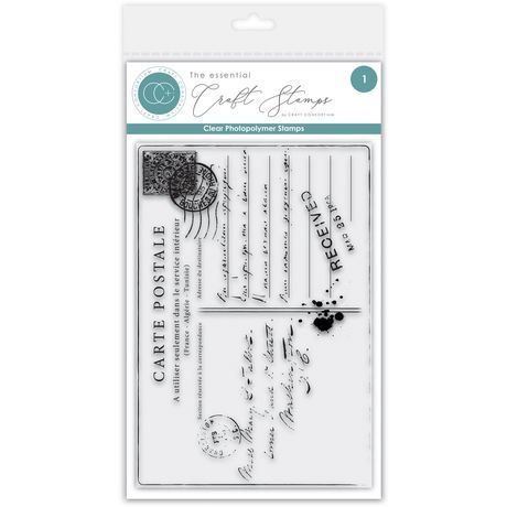 Craft Consortium Photopolymer A6 Stamp Set Old Postcard