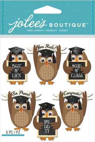 Jolee's Boutique Dimensional Stickers Graduation  Owl