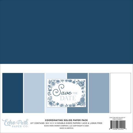 Echo Park Solids Kit 12"X12" Save the Date