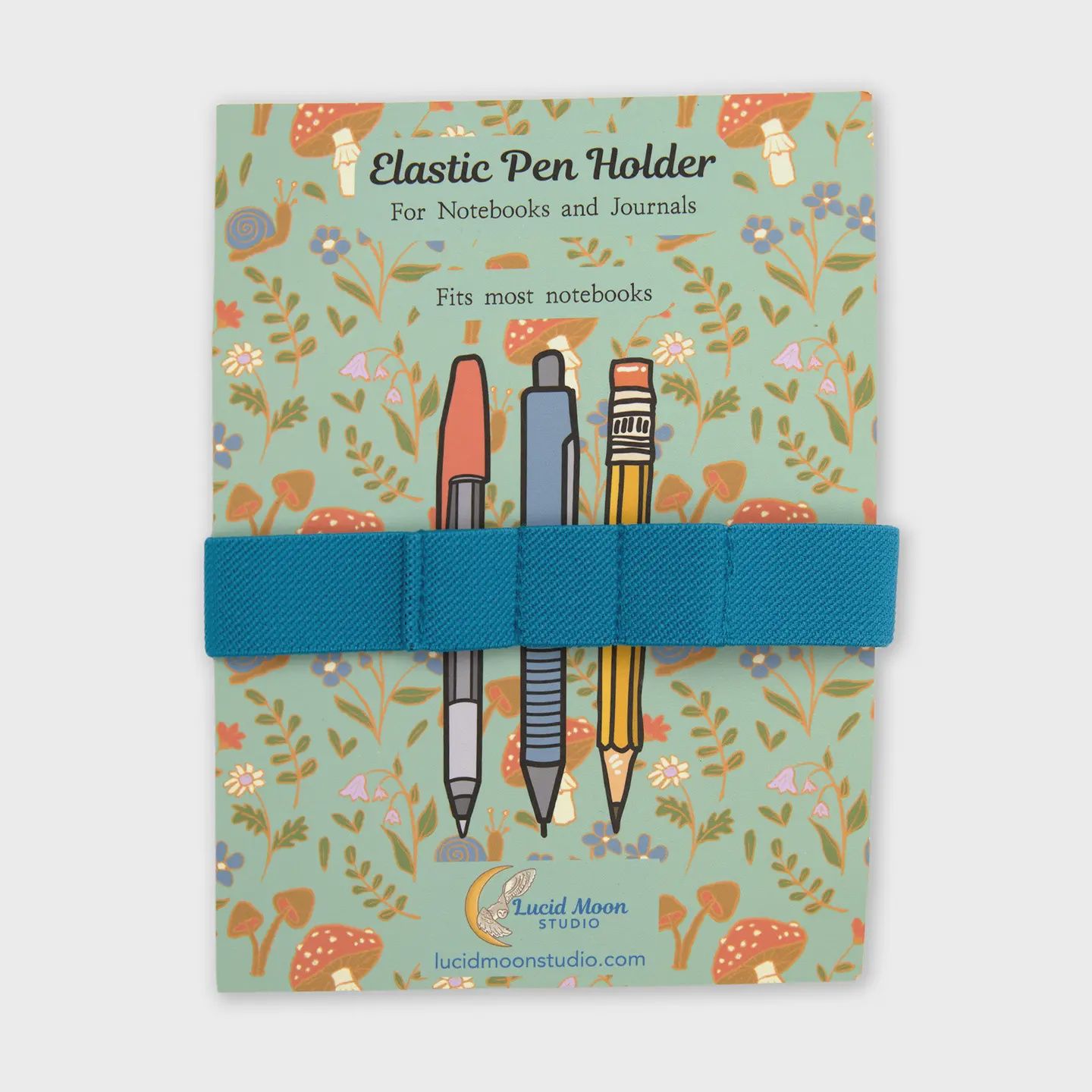 Blue Elastic Pen Holder For Notebooks (Fits Up To 3 Pens)