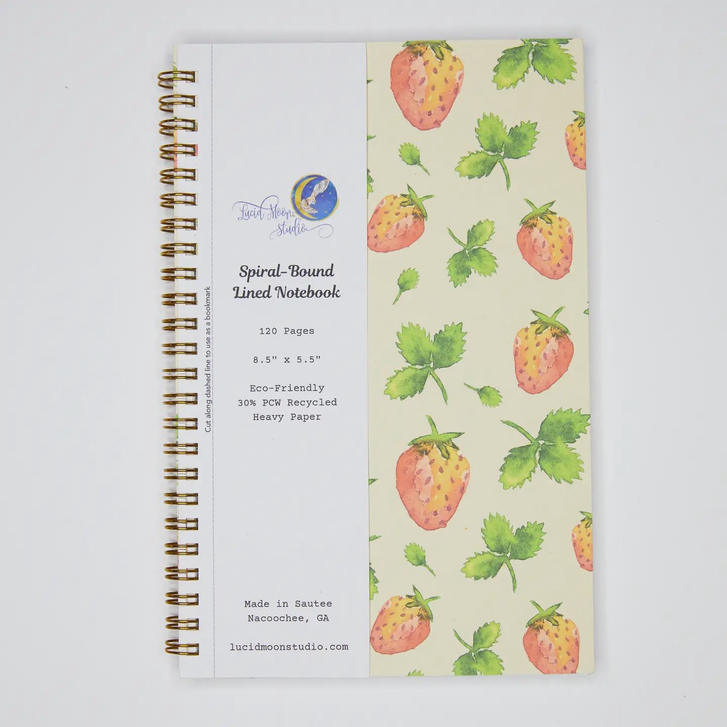 Strawberry Fields Eco-Friendly Spiral Bound Notebook