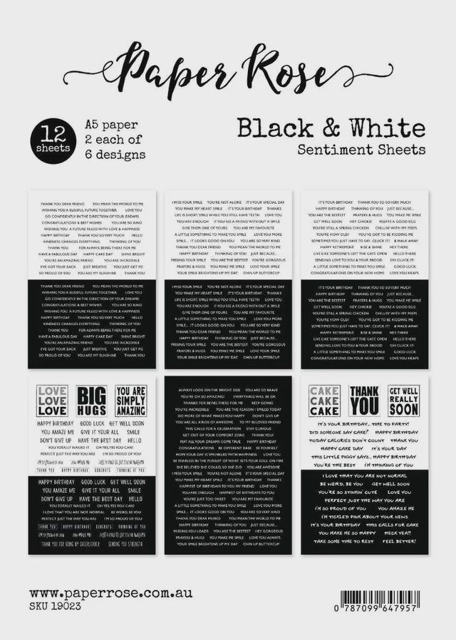 Black &amp; White Sentiment Sheets