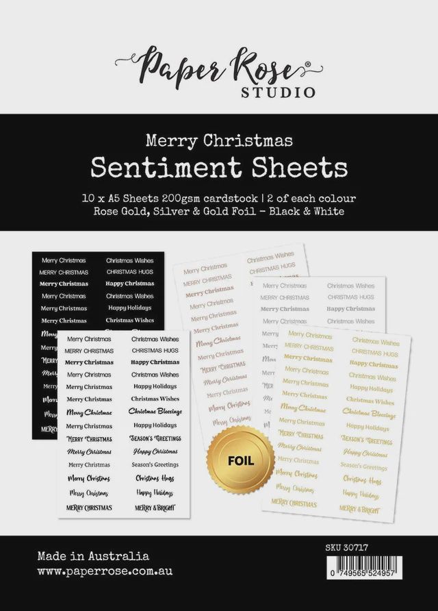 Merry Christmas Sentiment Sheets