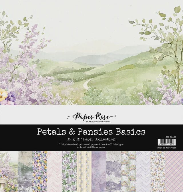Petals &amp; Pansies Basics 12x12 Paper Collection