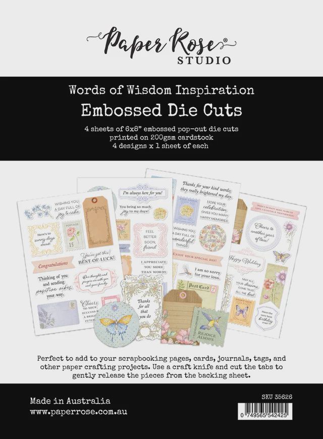 Words Of Wisdom Inspiration Embossed Die Cuts