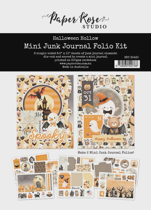 Halloween Hollow 8.5" x 11" Mini Junk Journal Folio Kit