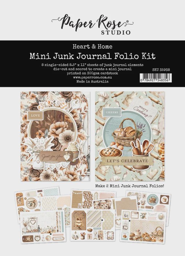 Heart &amp; Home 8.5" x 11" Mini Junk Journal Folio Kit