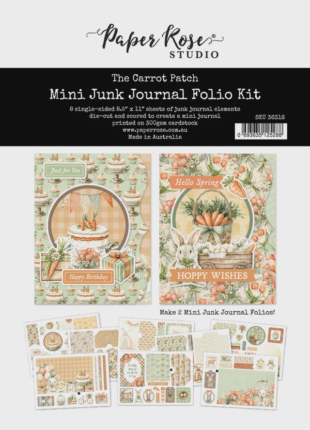 The Carrot Patch 8.5" x 11" Mini Junk Journal Folio Kit