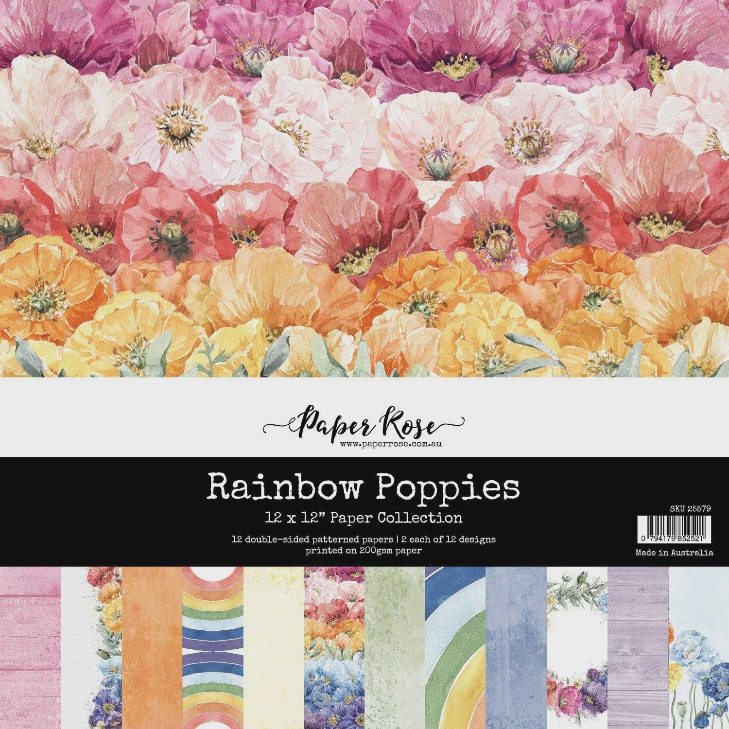 Rainbow Poppies 12x12 Paper Collection 25579