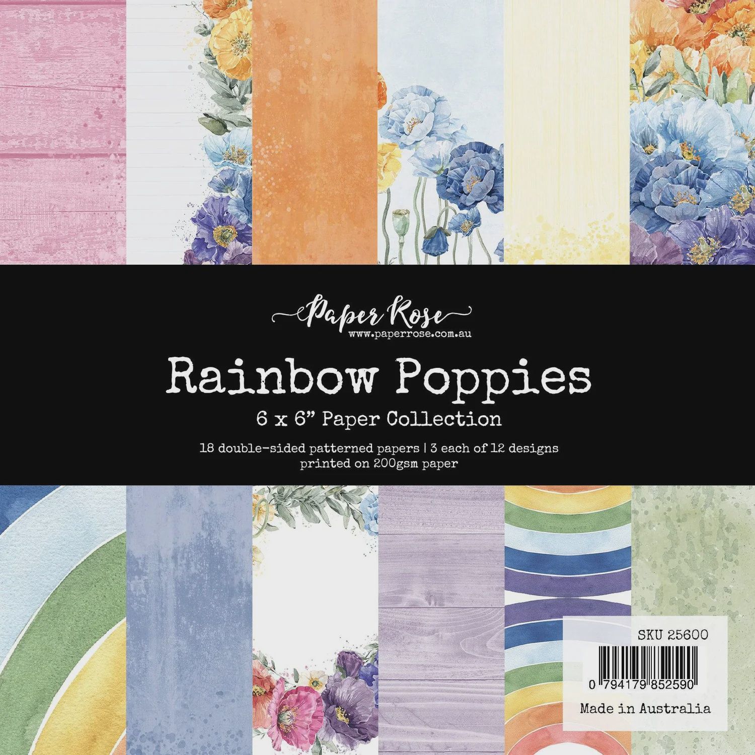 Rainbow Poppies 6x6 Paper Collection