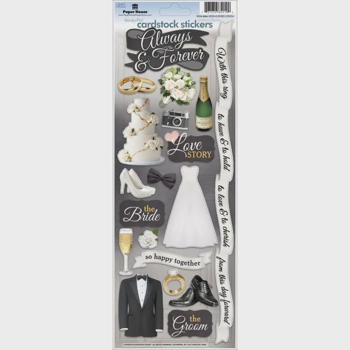 Cardstock Sticker -Wedding - Bride and Groom