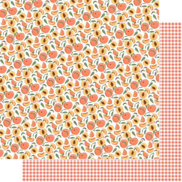Peach Gingham DS Paper