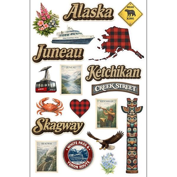 Alaskan Watercolor Ports Embellishments Pack