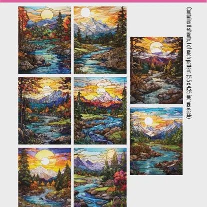 Stained Glass Views Card Panels