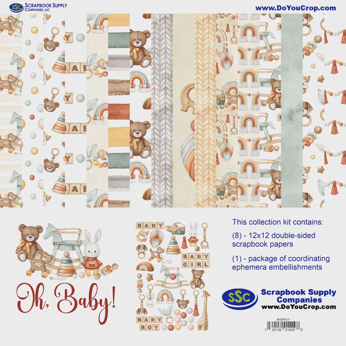 Oh Baby 12x12 Paper And Embellishment Collection Kit
