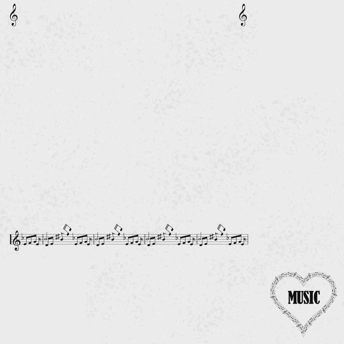 Musical Note Collection I Heart Music 12 x 12 DS Paper