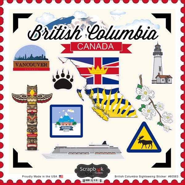 British Columbia Sightseeing Sticker Sheet