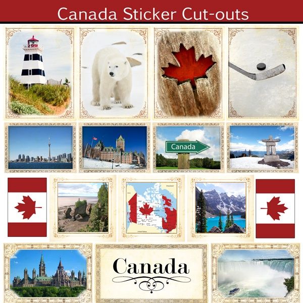 Canada Sightseeing Picture Cutout Stickers