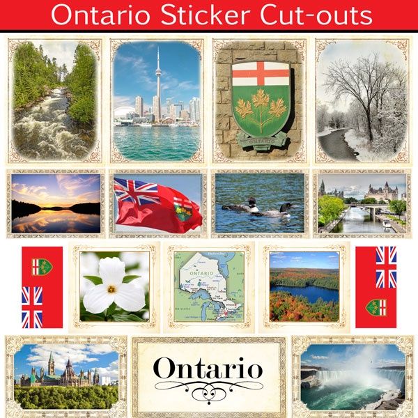 Ontario Sightseeing Picture Cutout Stickers