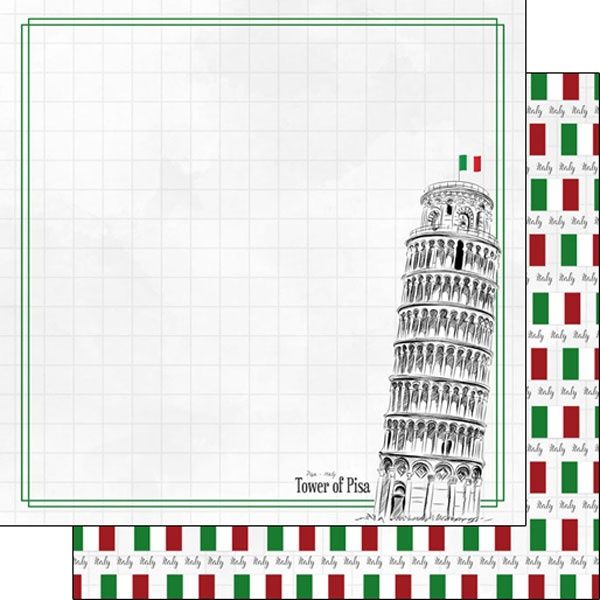 Tower Of Pisa Adventure 12 x 12 DS Paper