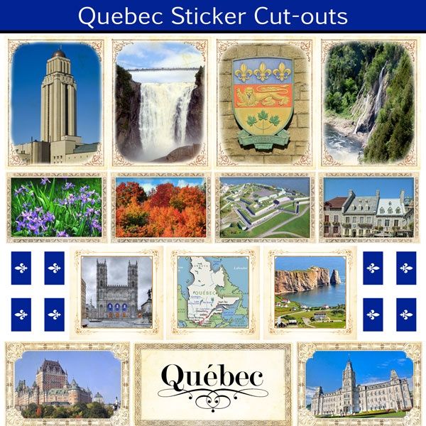 Quebec Sightseeing Picture Cutout Stickers