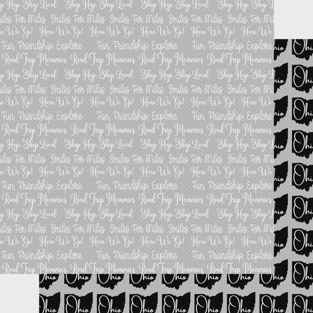 Ohio Collection Shop Hop Words 12 x 12 Double-Sided Scrapbook Paper