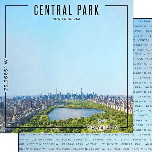 New York Central Park Coordinates 12 x 12 DS Paper