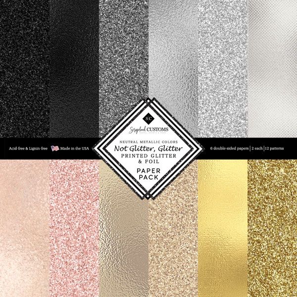 Neutral Glitter Metallic Non-Glitter 12 x 12 DS Paper