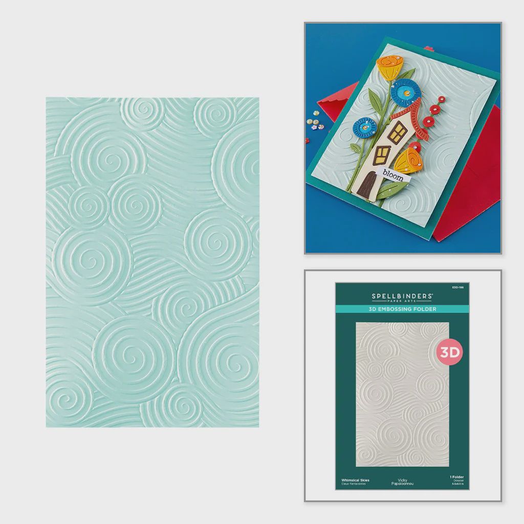 Whimsical Skies 3D Embossing Folder by Vicky Papaioannou