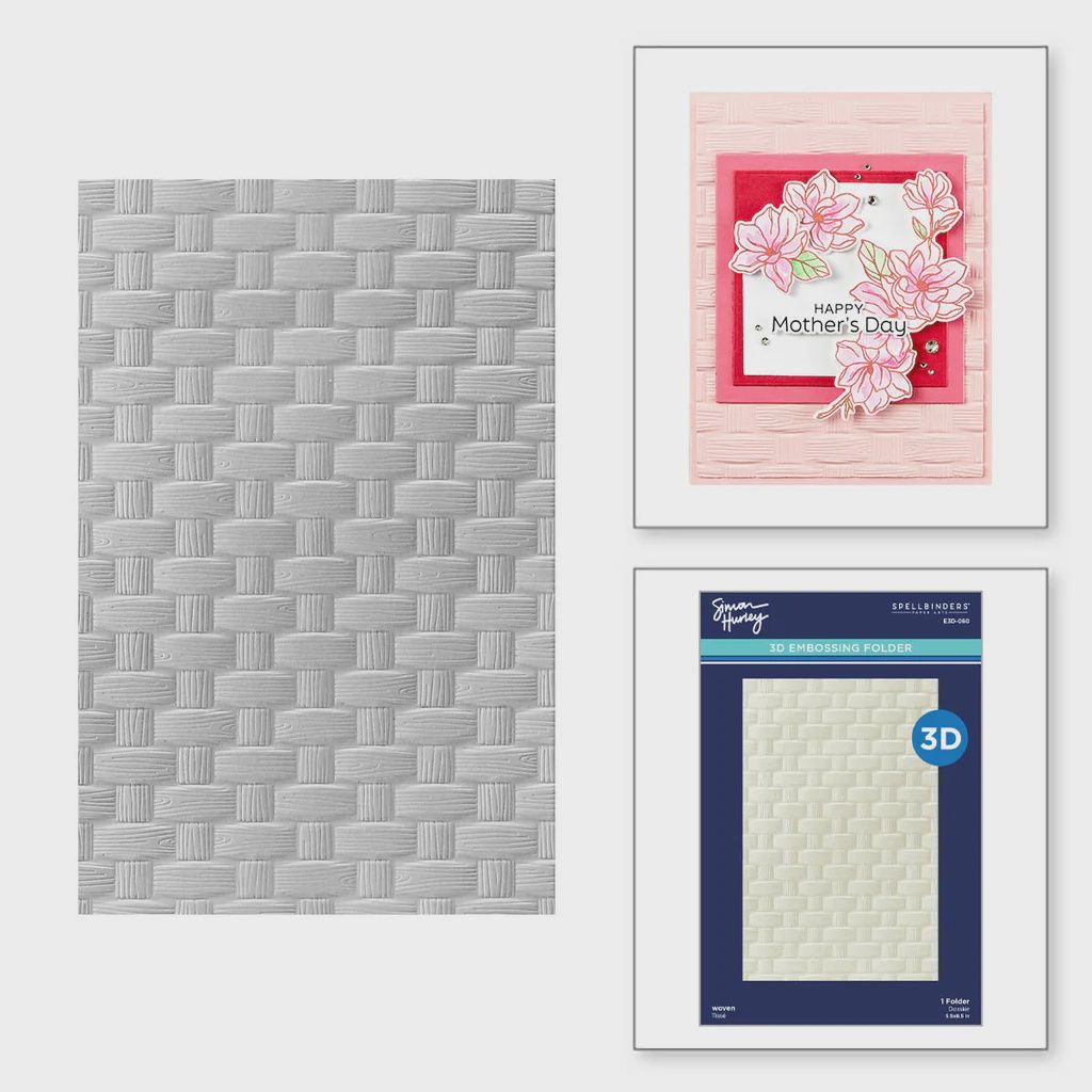 Woven 3D Embossing Folder from the Spring Sampler Collection by Simon Hurley
