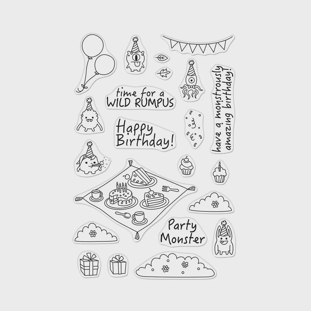 Hero Arts Party Monsters Clear Stamp Set