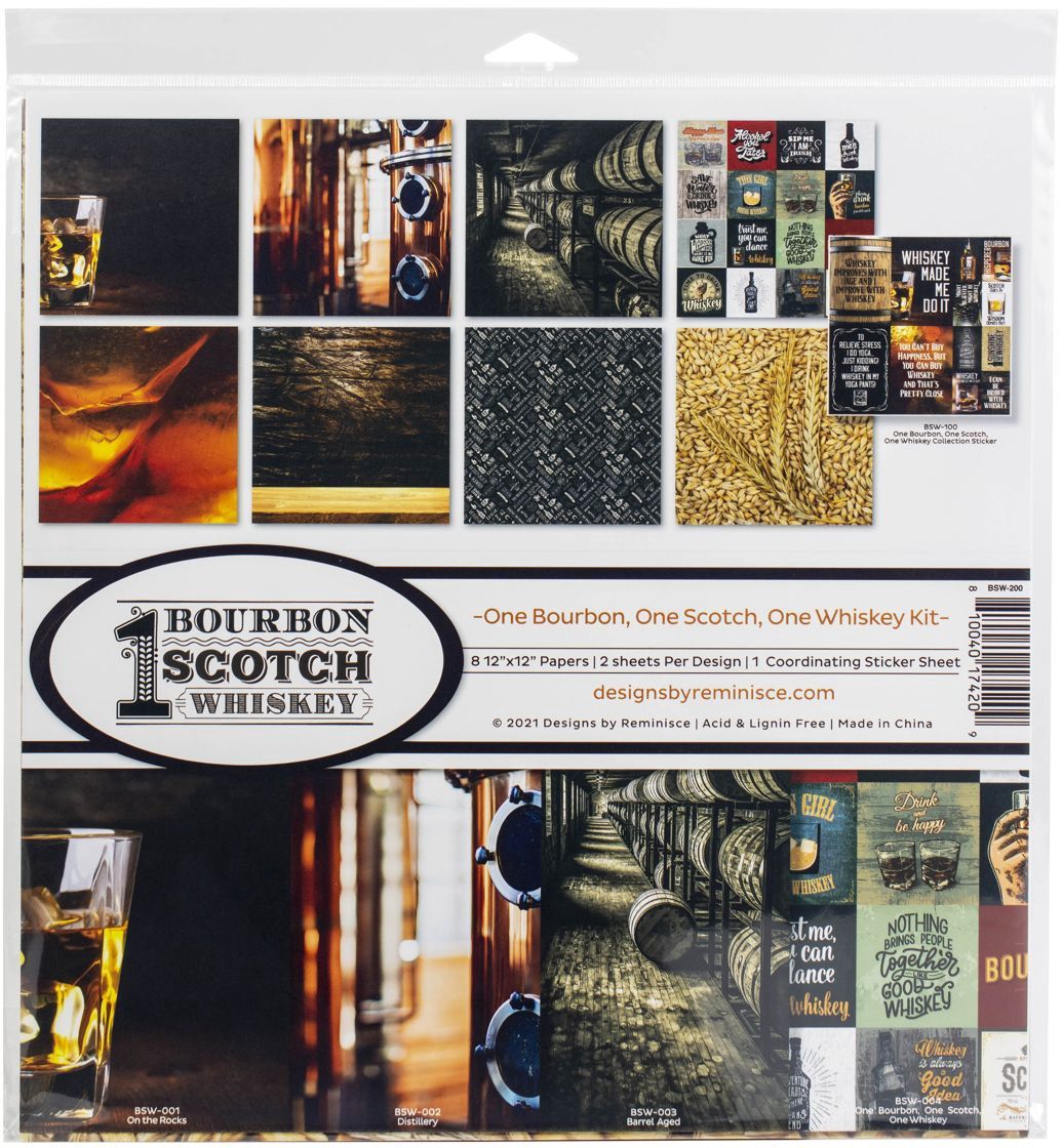 Reminisce Collection Kit 12"X12" One Bourbon, One Scotch, One Whiskey