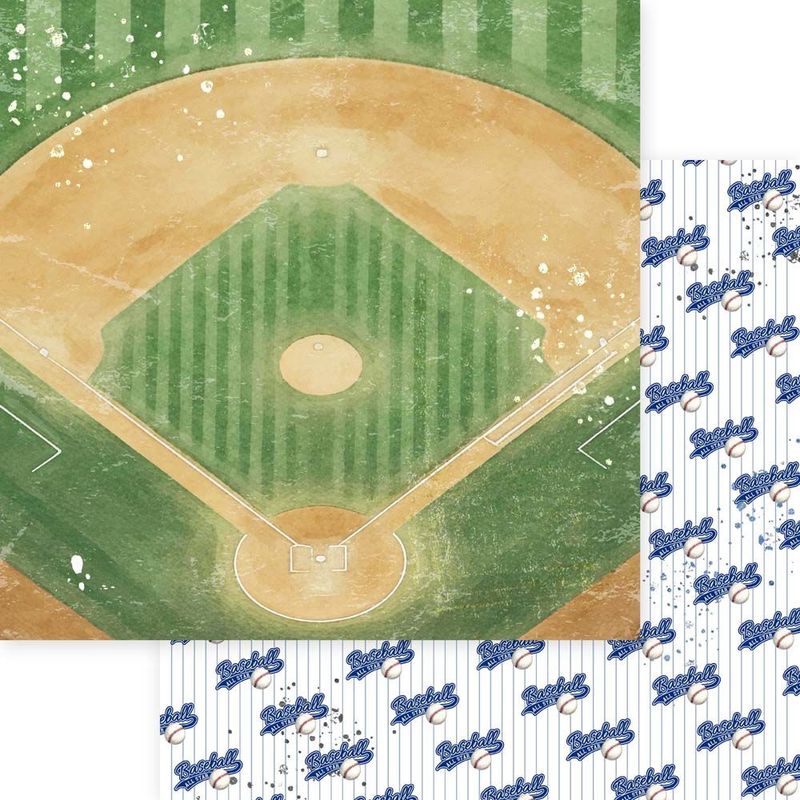 Memory Place Baseball Cardstock 12"X12" On the Field