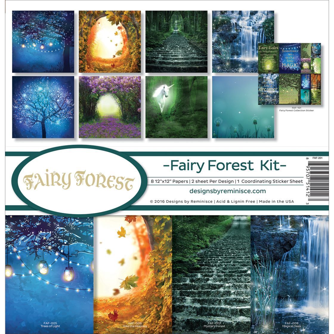 Reminisce Collection Kit 12"X12" Fairy Forest W/Fireflies &amp; Unicorn