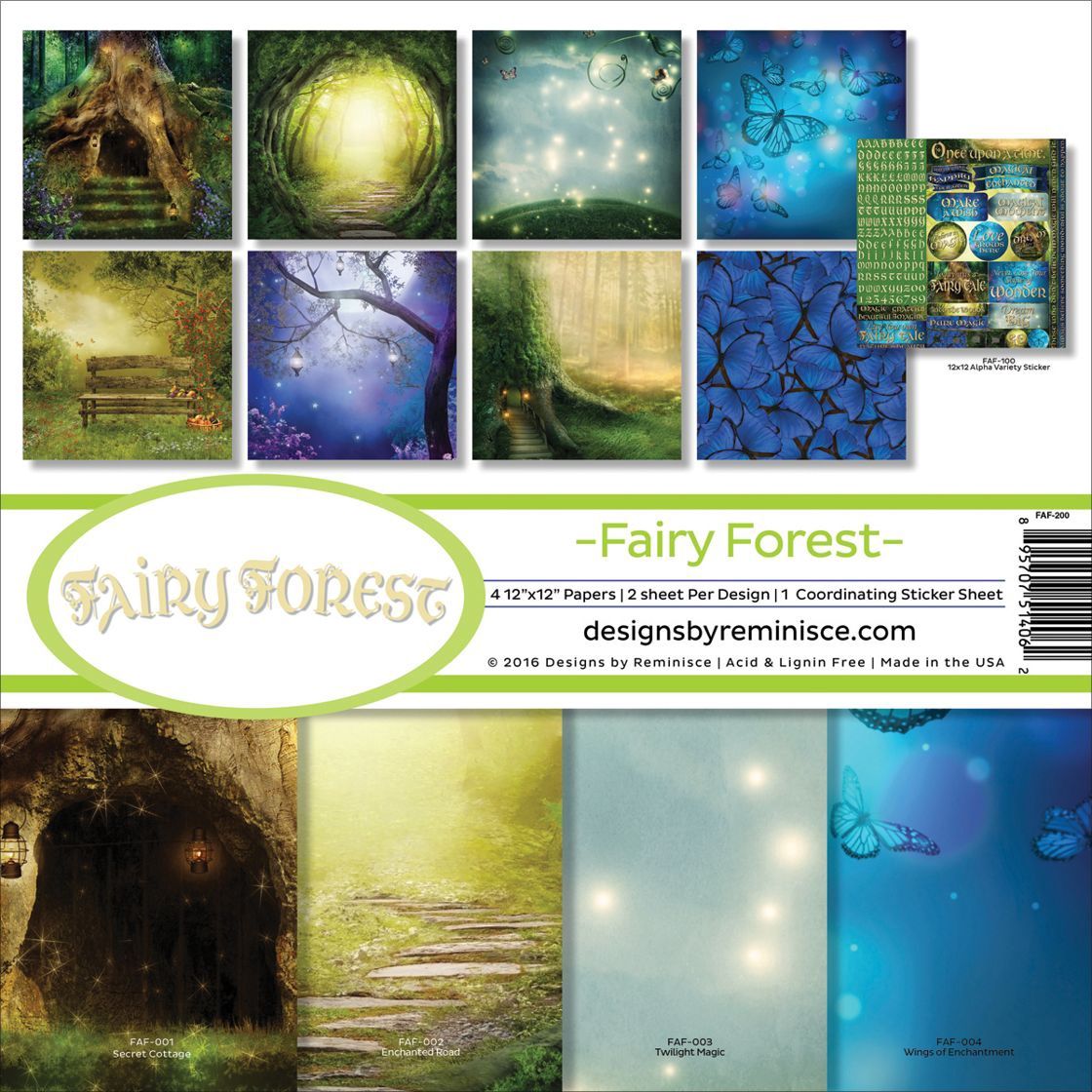 Reminisce Collection Kit 12"X12" Fairy Forest W/Hollow Tree &amp; Butterflies