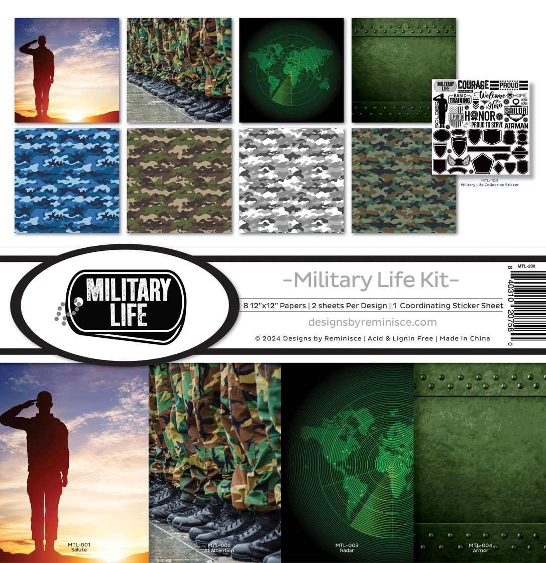 Reminisce Collection Kit 12"X12" Military Life